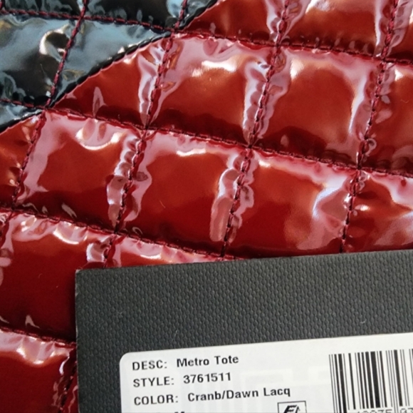 nwt MZ Wallace Medium Colorblock Cranberry & Dawn Lacquer Tote Bag - Picture 9 of 9